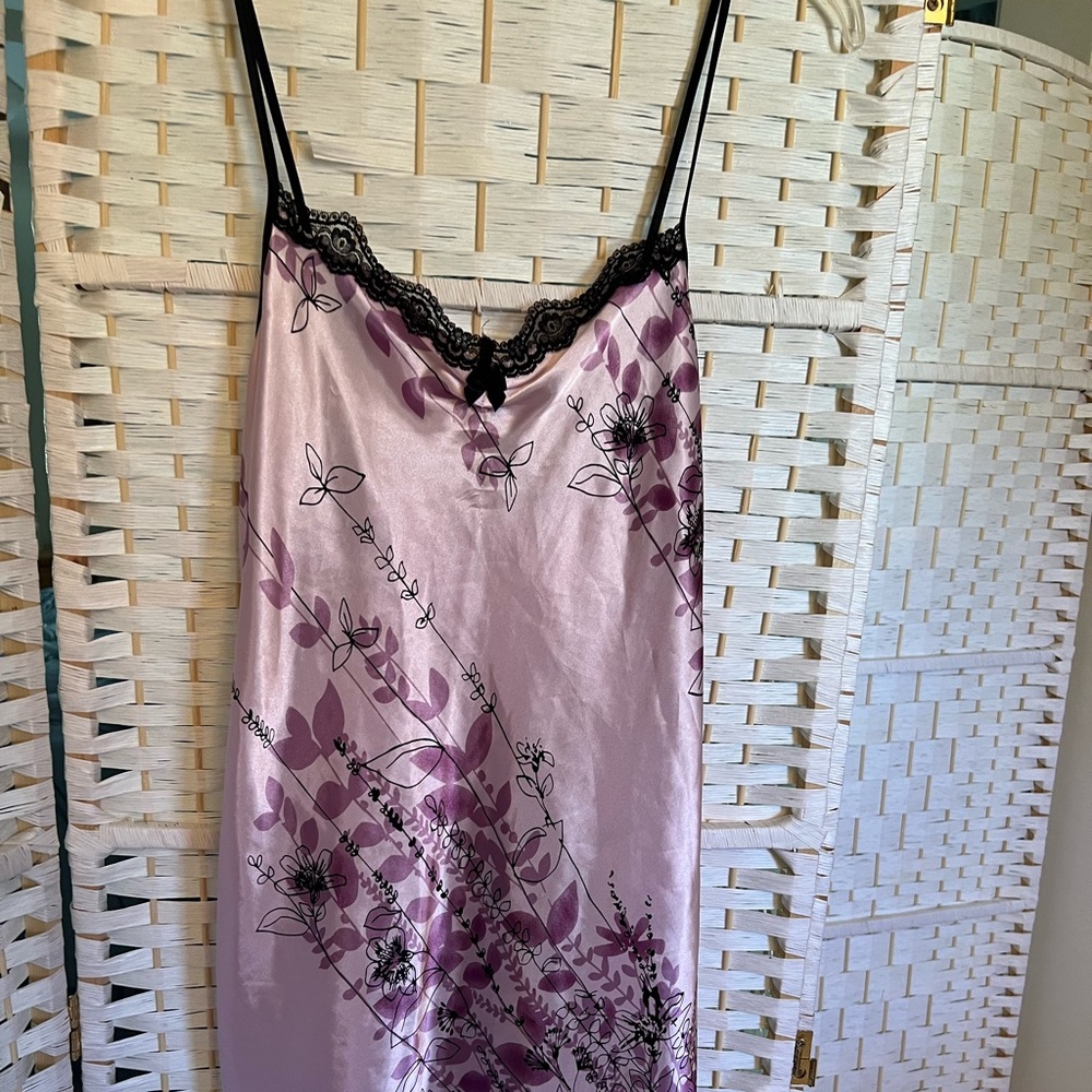 Gorgeous and elegant pastel purple satin slip dress